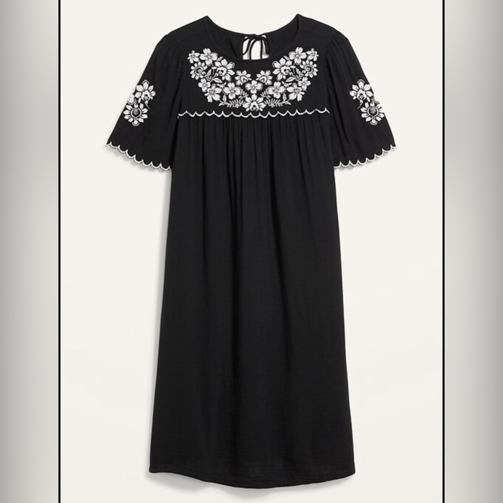Old Navy Embroidered Swing Midi Dress XS